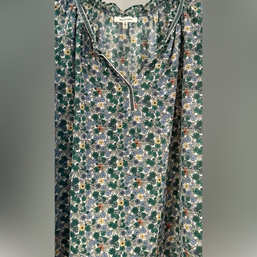 Max studio Floral Ruffle Blouse small - Picture 3 of 10